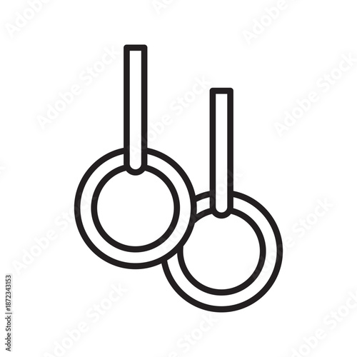 Gymnastic rings icon, simple illustration of two rings for strength training and athletic performance