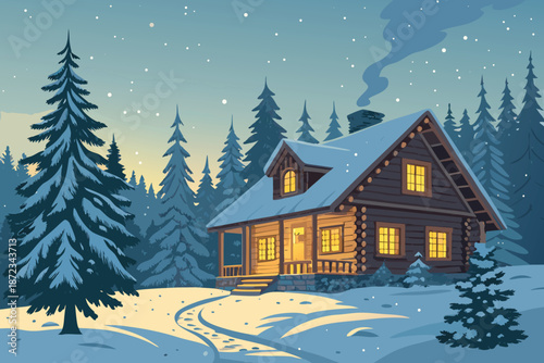 Snowy Forest Cabin Artisan Swap