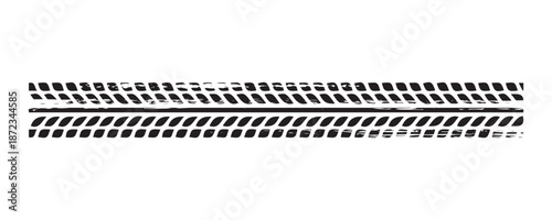 Auto tire tread grunge element. Car and motorcycle tire pattern, wheel tyre tread track. Black tyre print. Modern Vector. Eps 10