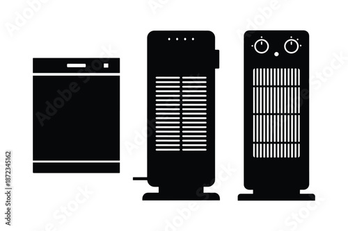 Home Heating Appliance Heater Silhouette Icon