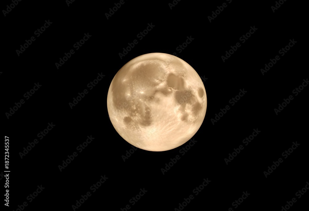 Fototapeta premium A view of a Full Moon in the night sky