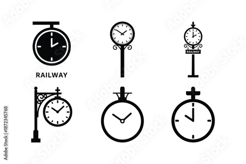 Railway Station Wall Clock Silhouette