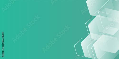 Mint green hexagon pattern background looks like honeycomb vector illustration modern graphic lighting effect.