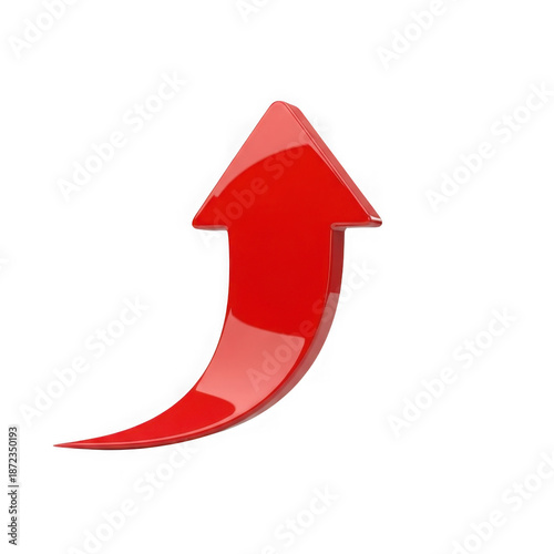 Red arrow icon isolated on transparent background