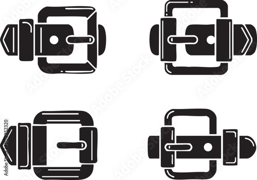 Various Seatbelt Illustrations on a White Background