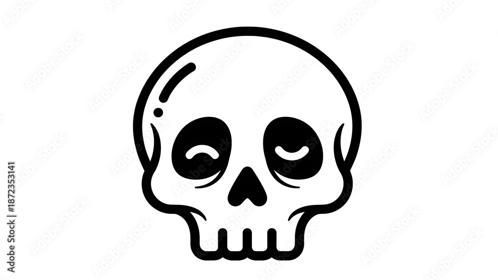 Obraz premium Black and White Skull Illustration Design.