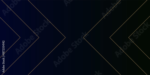 Navy blue abstract background with halftone golden lines delicate pattern. Small light spot box. Curve line, cosmic galaxy space. Festive BG for social media, birthday party invitation.