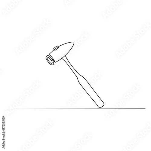 Minimalist Medical reflex hammer line art Illustration