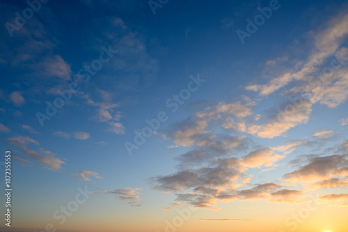 Beautiful color evening sky and amazing clouds