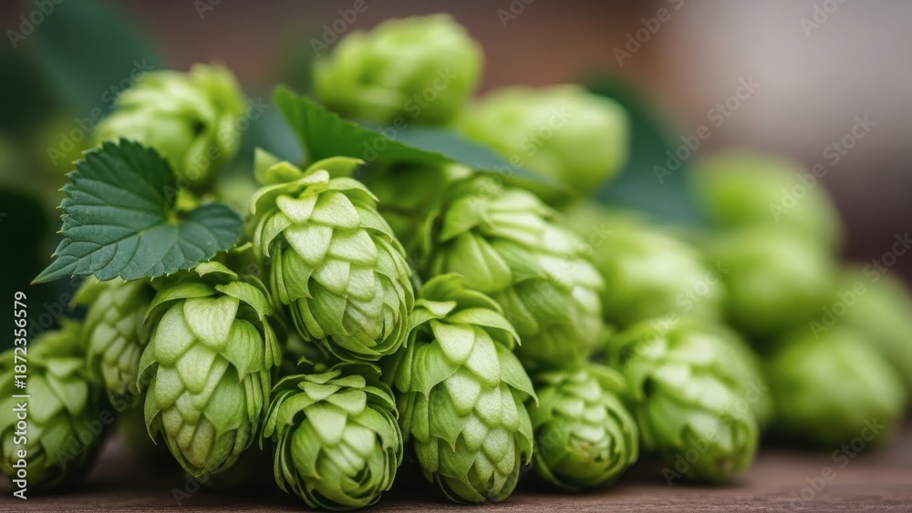 Fototapeta premium Fresh hop cones on display