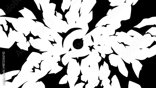 雷が中心から放射状に広がるシルエットの背景_16:9