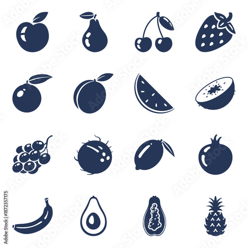 Vector Set of Basic Fruit Icons