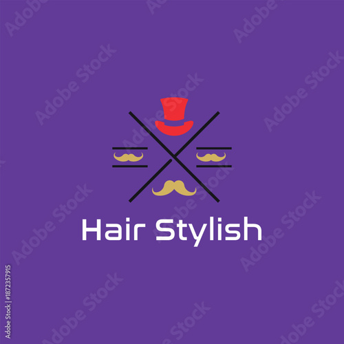 hair cutting hair salon and body hair removal logo design vector