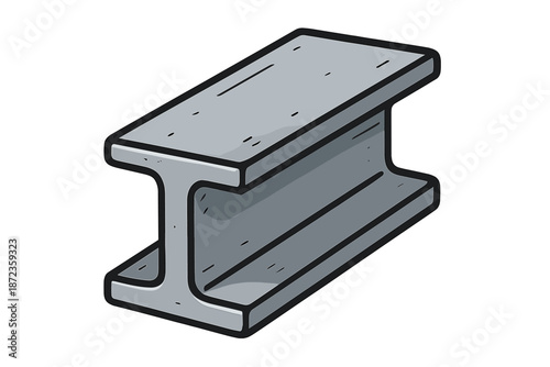 Steel beam laying on a flat surface with clear lines and a simple structure at an industrial location during daylight