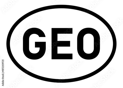 Georgia country code GEO icon vector on a white background
Country code abbreviation oval sticker icon on a white background