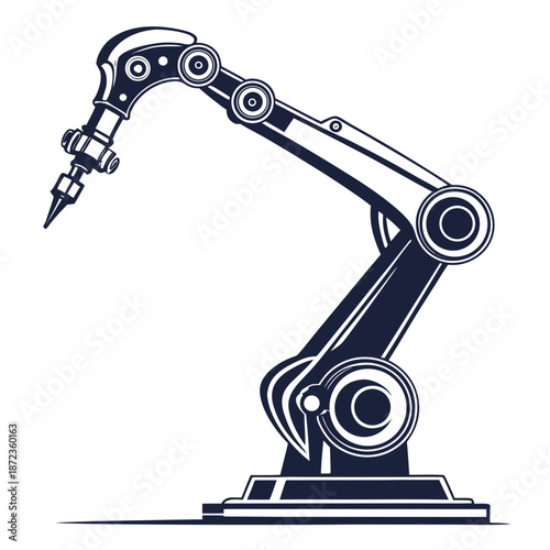 Industrial robot arm in action