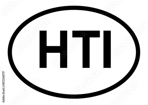 Haiti country code HTI icon vector on a white background
Country code abbreviation oval sticker icon on a white background