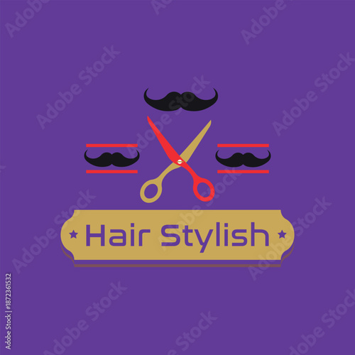 hair cutting hair salon and body hair removal logo design vector
