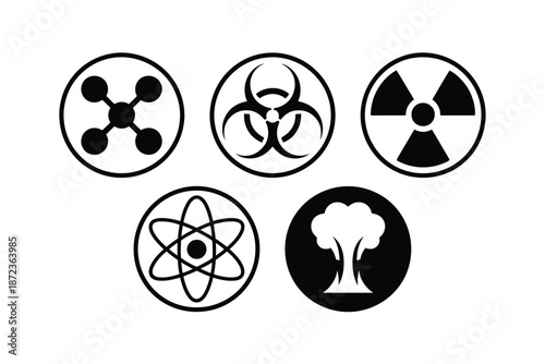 Hazard symbols representing various dangers