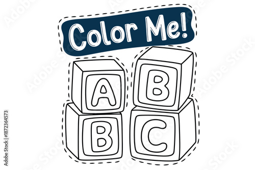 Colorful alphabet blocks for kids to learn and play