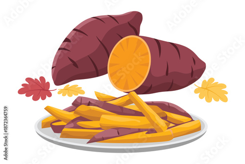 Delicious sweet potato fries on a plate
