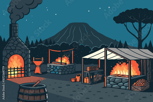 Volcanic Night Blacksmith Tool Showcase