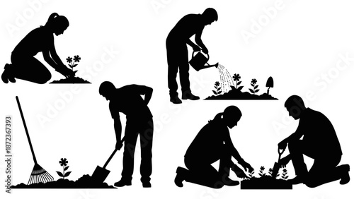 Human Evolution Silhouette Icon Set – Ape to Modern Man Progression for Science & Education Design