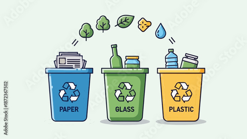 Recycling Bins For Paper Glass Plastic Waste