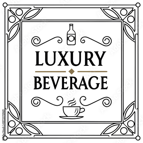 Elegant beverage logo design featuring a vector illustration and refined typography