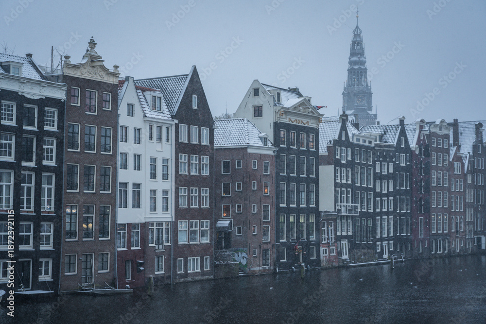 Fototapeta premium Amsterdam Winter Snow 2026
