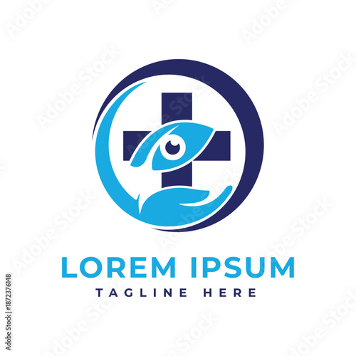 Eye care clinic hospital medical service logo design