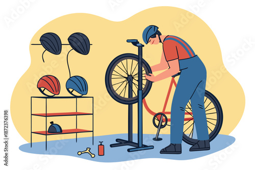 Bicycle Workshop Wheel Fix Ill