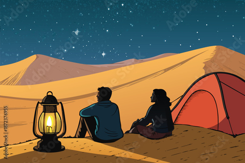 Camping Stargaze Desert Dunes Ill
