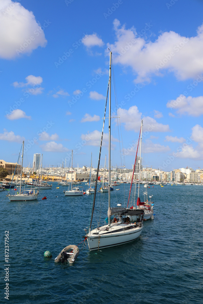 Obraz premium Sliema is a town located on the northeast coast of Malta in the Northern Harbour District. It is a major residential and commercial area