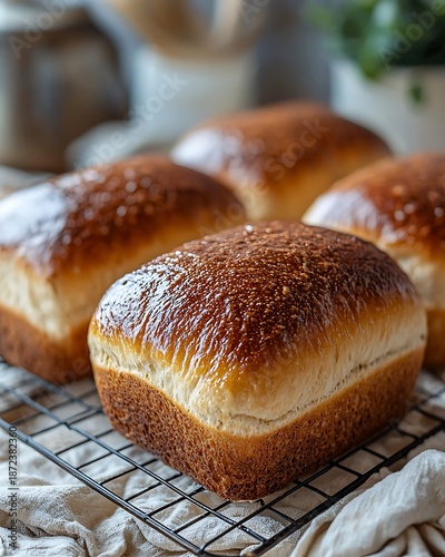 Delicious loaves of artisan bread closeup high resolution picture