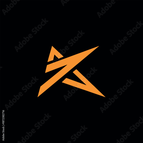 star and letter k star  logo design vector