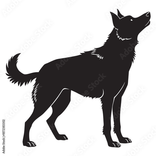 Standing wolf silhouette
