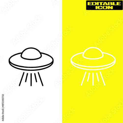 Classic ufo illustration isolated on transparent background