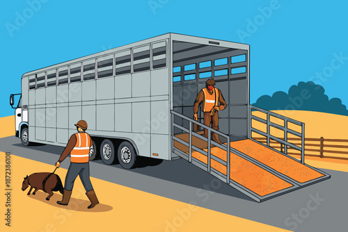 Livestock Transport Trailer Loading