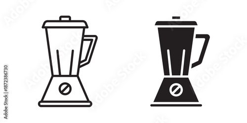 Blender icon illustration for kitchen appliances, food preparation, and cooking themes with stroke filled and colored icon set.