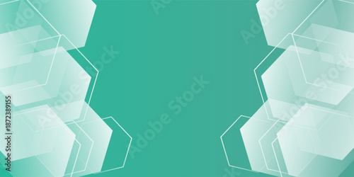 Mint green hexagon pattern background looks like honeycomb vector illustration modern graphic lighting effect.