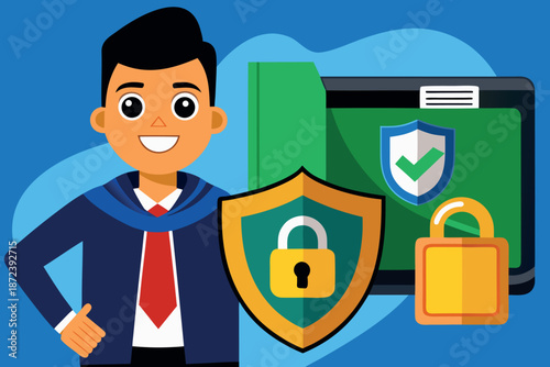 Mobile phone banking app with padlock and money icons vector