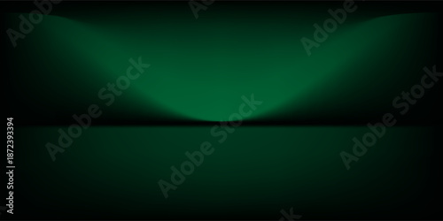 Abstract gradient podium background. Empty green 3D studio background. Clean scene for product presentation mockup template. eps 10
