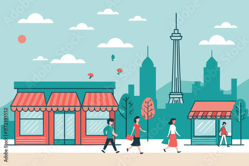 Tourism Economy Busy City Landmark