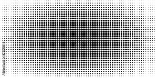 Dotted gradient halftone background. Horizontal seamless dots pattern in pop art style. Abstract modern stylish texture. Vector illustration.