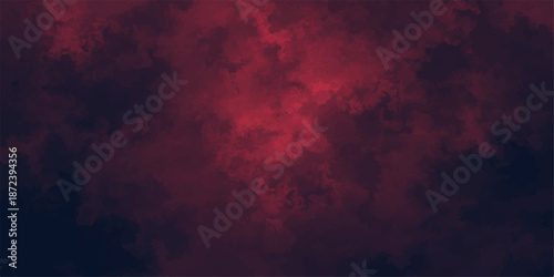 Abstract Dark maroon grunge background with rough concrete texture, scratches, and faded paint. Softly lit center and dark edges with a moody, creating a cold and desolate feeling, with empty space.