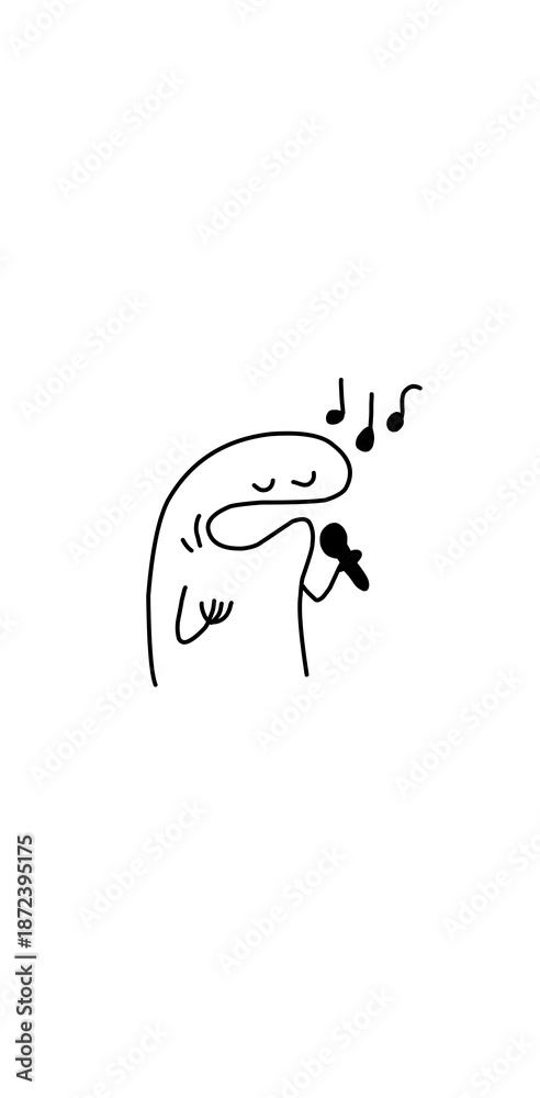 Fototapeta premium cartoon singing meme illustration
