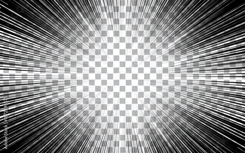 Black and white style concentration line material for manga comic books.