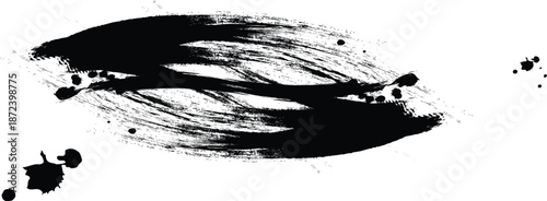 Abstract black brush strokes on white background design texture. Vector grunge brush strokes texture rough black scratches for wallpaper, paint splatter template, dirt banner, watercolor design.