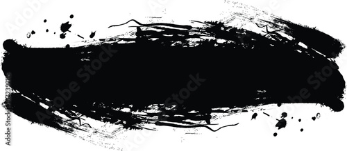 Abstract black brush strokes on white background design texture. Vector grunge brush strokes texture rough black scratches for wallpaper, paint splatter template, dirt banner, watercolor design.